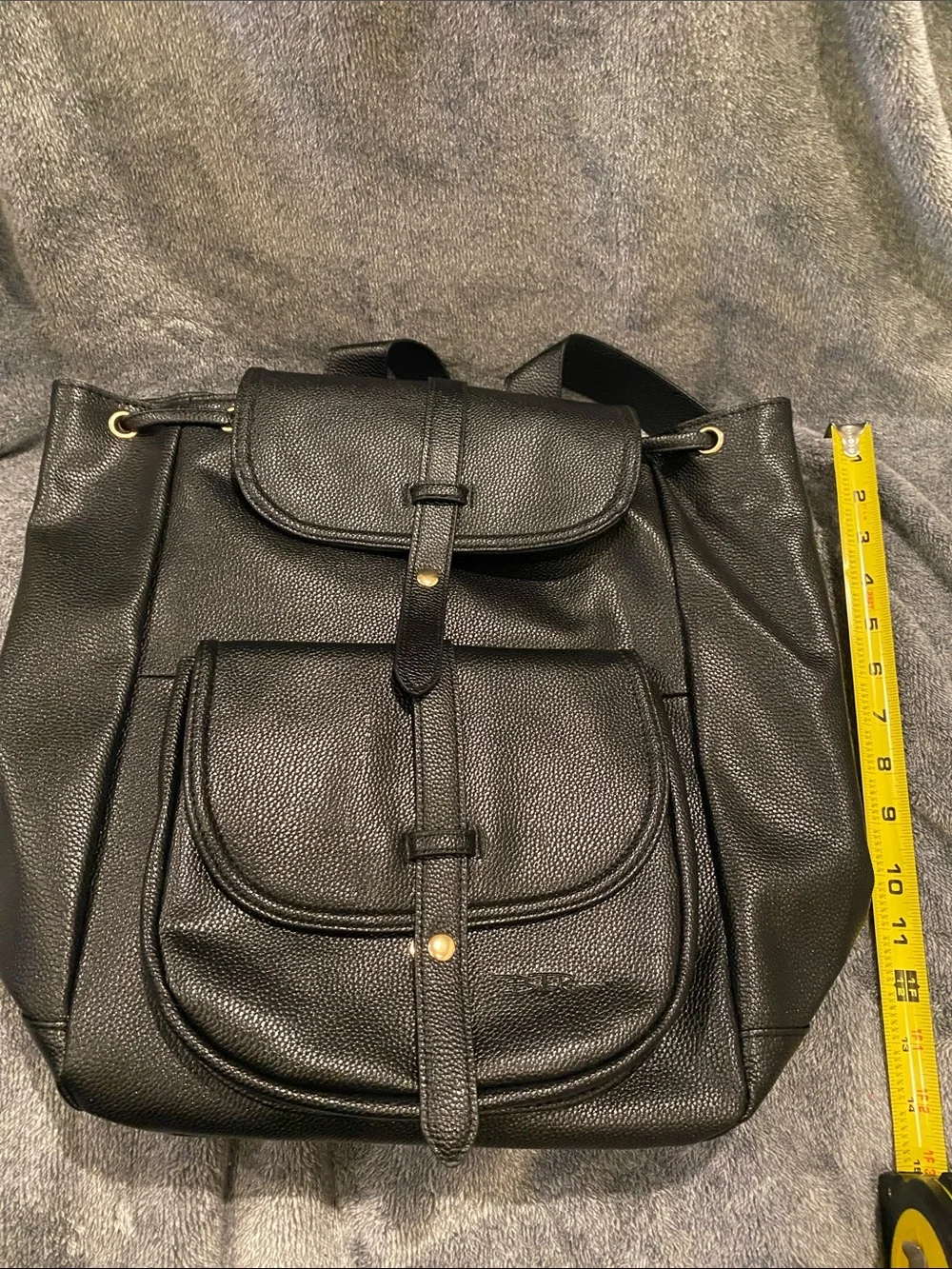 Black Leather Backpack Tote - Women Bags